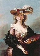 Elisabeth Louise Viegg-Le Brun Self portrait in a Straw Hat, oil painting on canvas